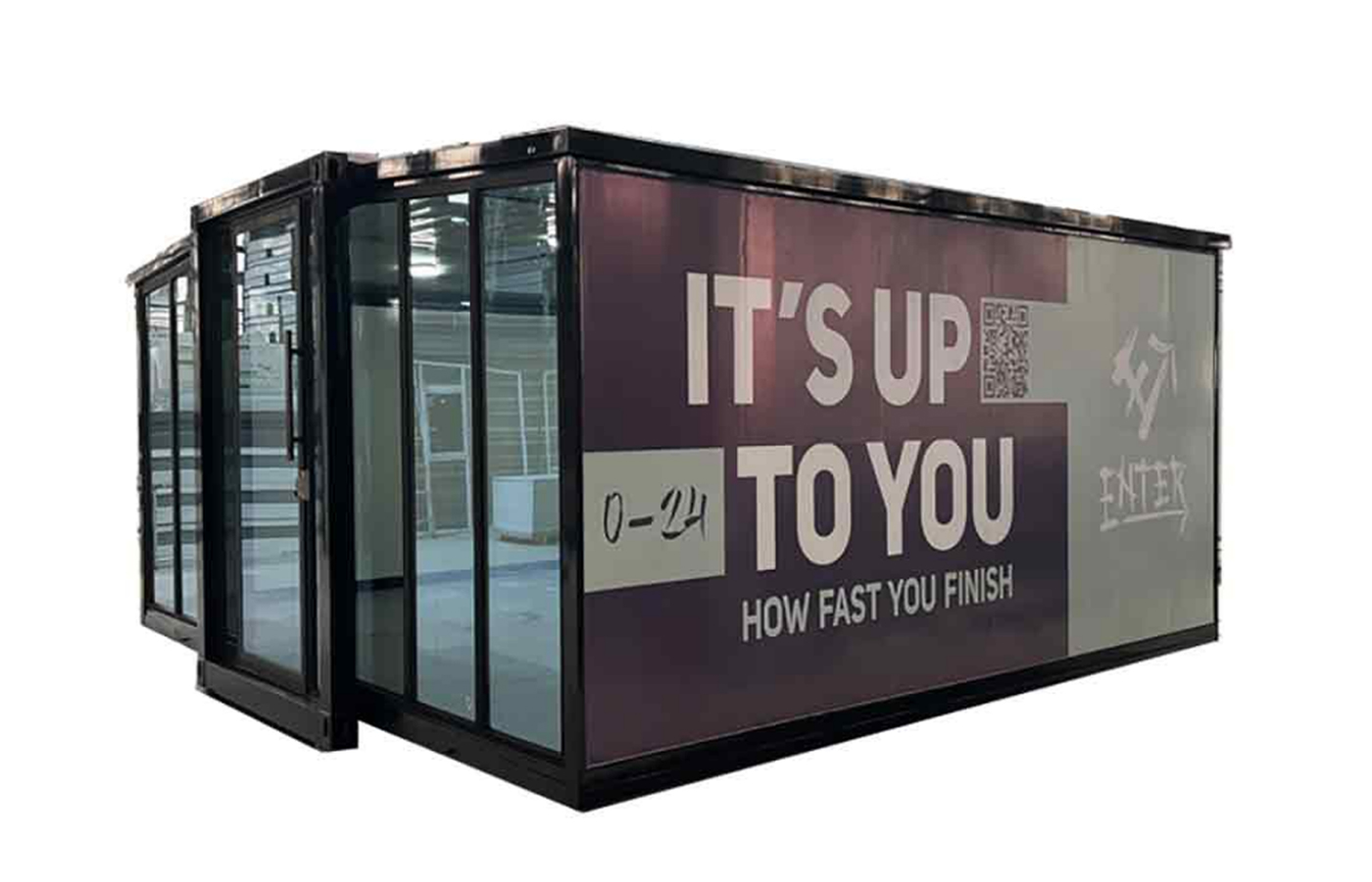 Tienda personalizada de contenedor expandible moderno de 20 pies con ventana de piso a techo