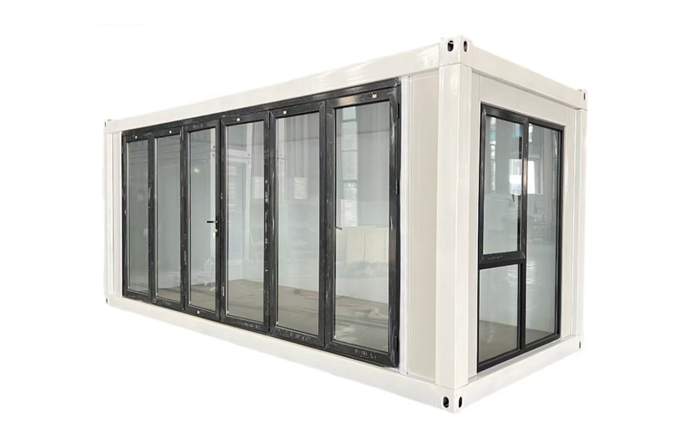 Casa de contenedor fijo de 20 pies personalizada con ventana de piso a techo